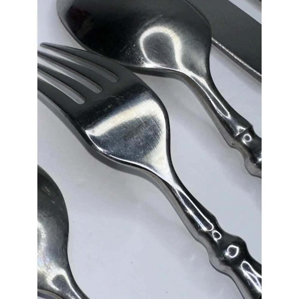 Hampton bistro Silversmith‎ Black Stainless Flatware 7 Pc Spoon Fork Replacement